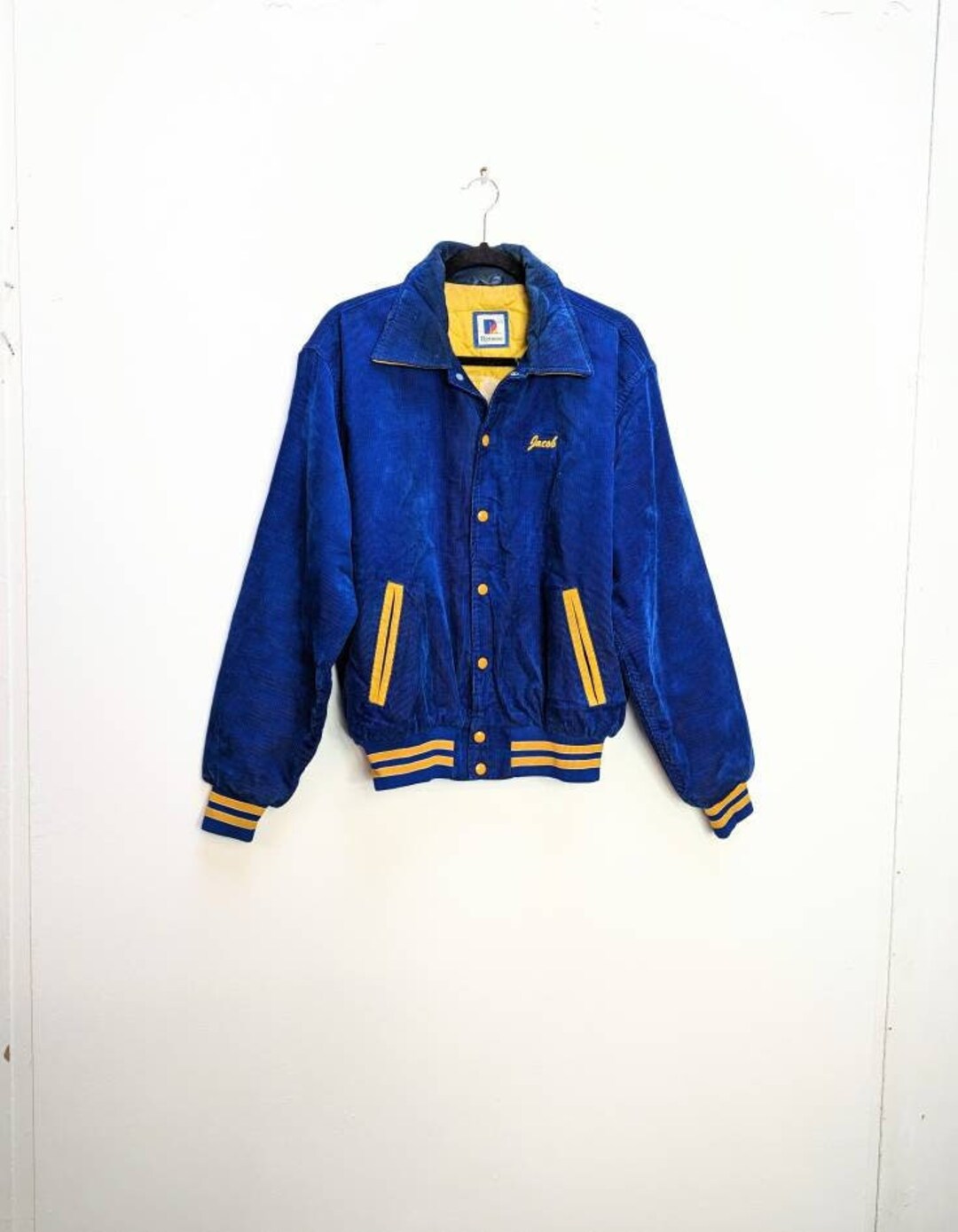 Blue Corduroy Jacket Vintage Cord Jacket Blue Varsity Jacket Etsy