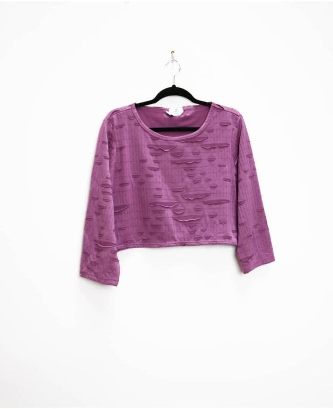 Purple Cropped Sweatshirt Vintage Cropped Jumper Lilac Crop - Etsy UK