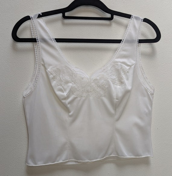 White Lace Crop Top Vintage Sheer Crop Top Cropped Camisole Top XS