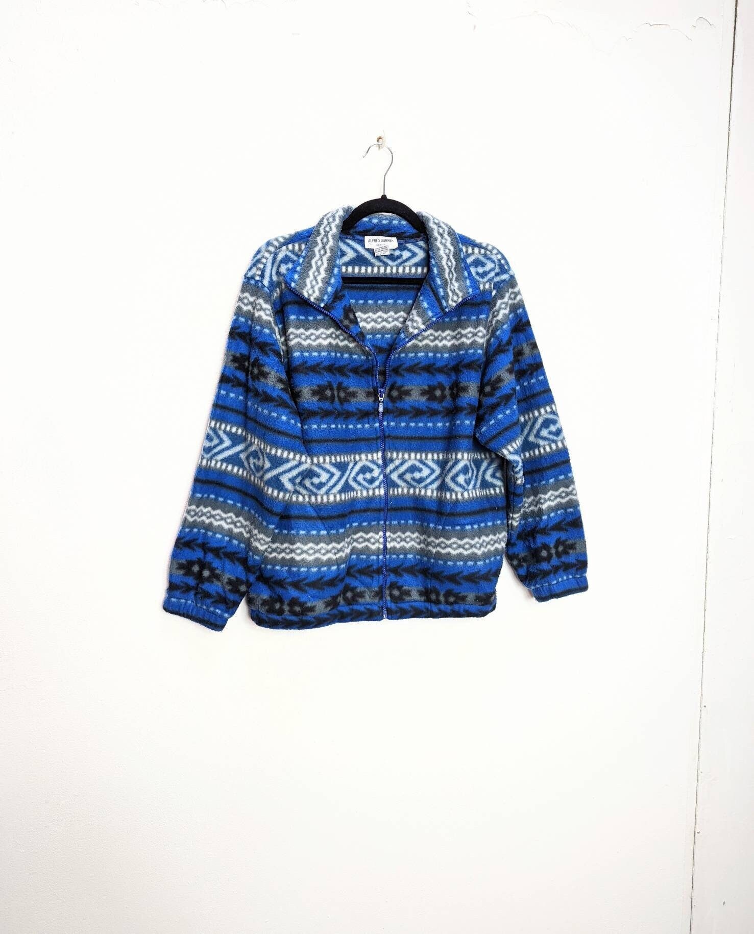 Blue Patterned Fleece Vintage Fleece 