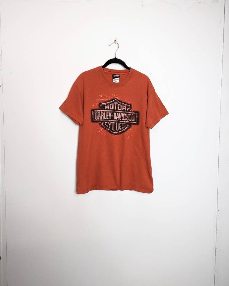 Harley davidson t shirt orange 2025