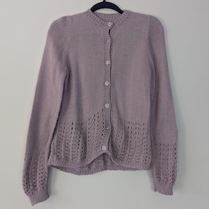 Lilac Cardigan Vintage Cardigan Purple Cardigan Small Knit Cardigan Lilac Sweater Women&#39;s Cardigan Vintage Knit Cardigan Small Knit Sweater