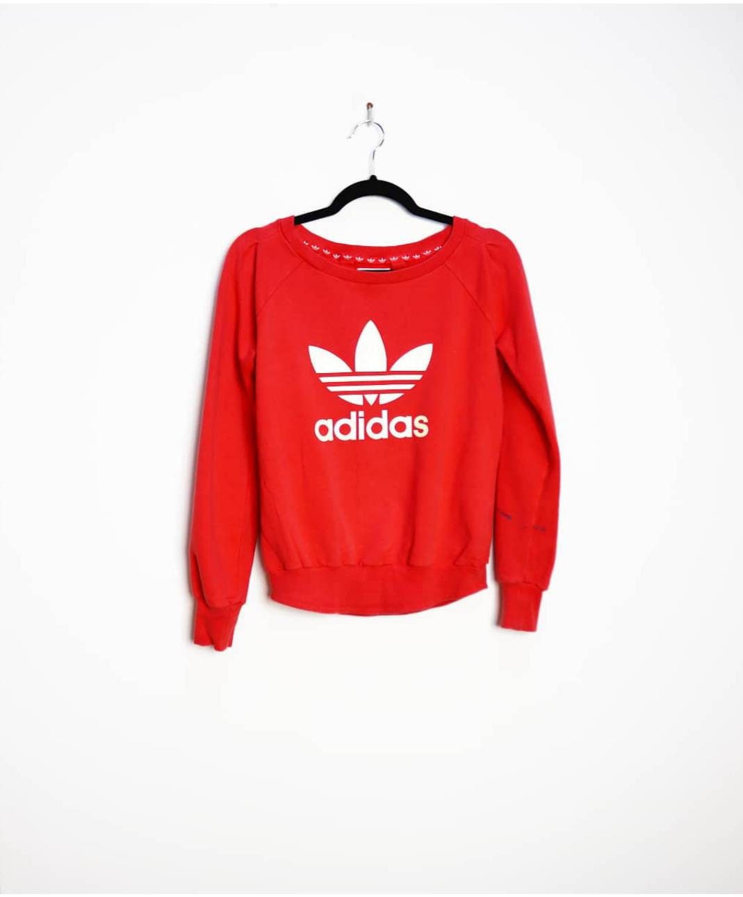 Image of Adidas Sweatshirt Vintage Orange Jumper Medium Sweater Women's Pink