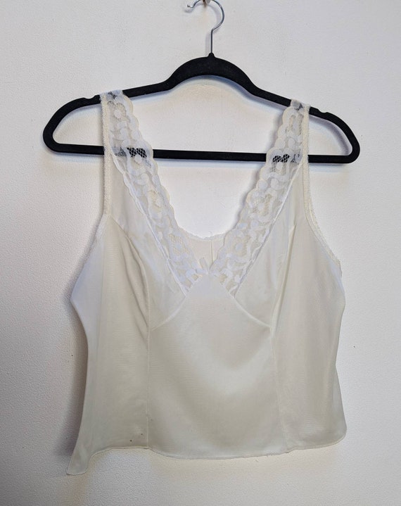 Sheer Lacy Crop Top Vintage White Crop Top Cropped Camisole Top