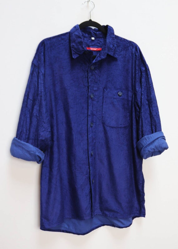 Blue Corduroy Shirt Vintage Cord Shirt Medium Men s Corduroy Shirt Blue Cord Button Down Shirt Vintage Corduroy Button Down Shirt Blue Shirt