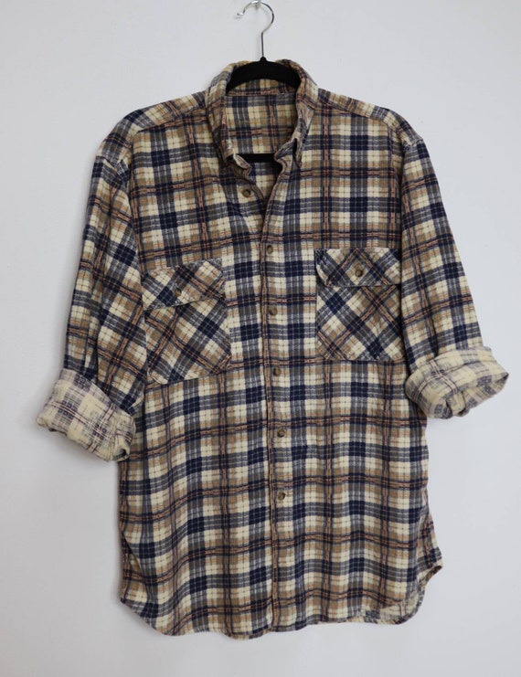 Plaid Corduroy Shirt Vintage Blue Plaid 