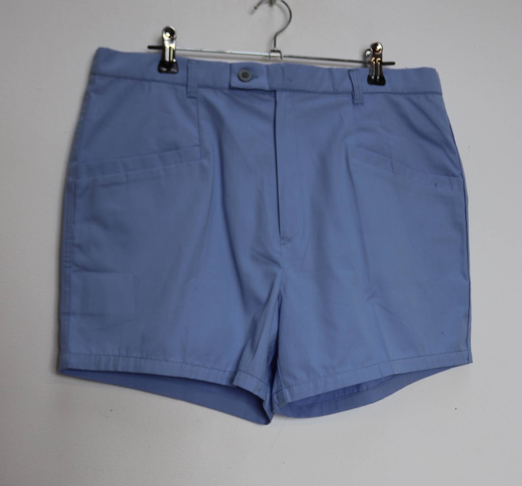 Blue Shorts Vintage Cotton Shorts Large Shorts Blue Cotton Etsy