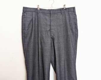 Black Check Trousers Vintage Trousers XL Checkered Trousers Grey Plaid Trousers Check Pants XL Women's Trousers Vintage Check Trousers XL