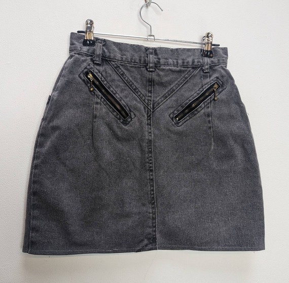 【Anyone more】Slyn Light Grey Denim Mini Skirt 0cb866d1-1131-4cf1-ba19-