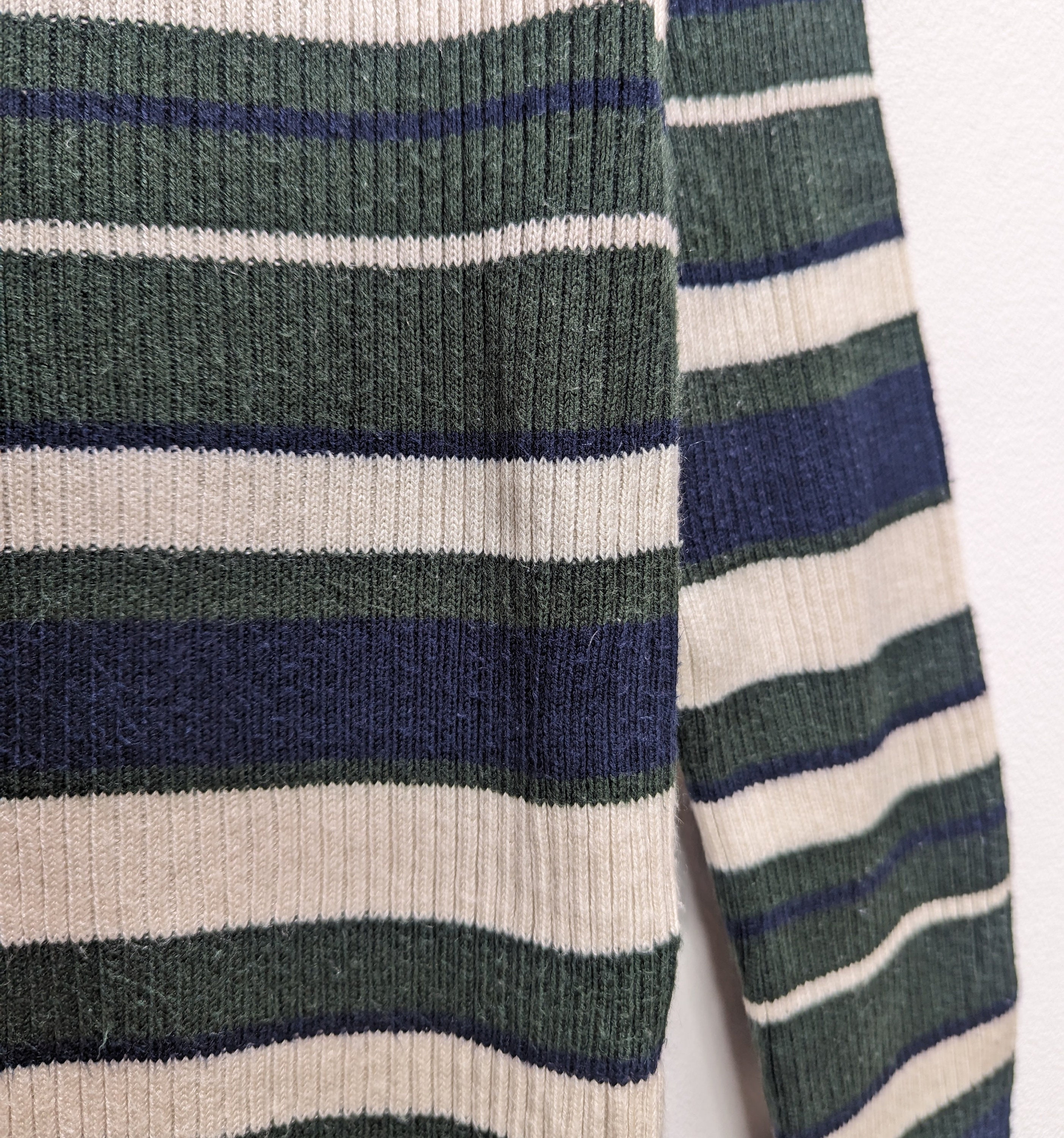 Green Stripe Jumper Vintage Stripe Knit Jumper Ribbed Jumper 