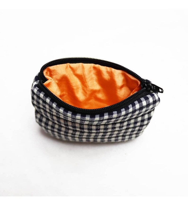 Gingham Coin Purse Recycled Purse Upcycled Purse Check Purse Handmade Purse Recycled Coin Purse Eco Friendly Coin Purse Checkered Purse Coin