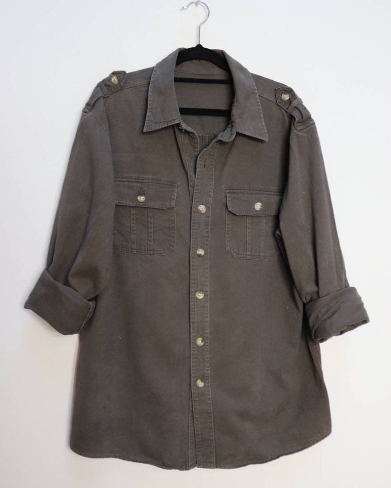 Grey Cotton Shirt Vintage Gray Shirt Medium Men/'s Shirt Grey Button Down Shirt Gray Button-Down Shirt Vintage Grey Shirt Gray Cotton Shirt M