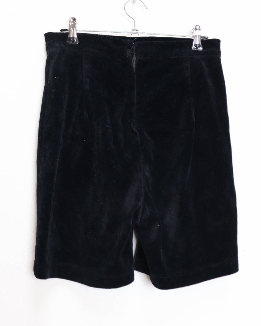 Black Velvet Shorts Vintage Shorts Small Velvet Shorts Women 