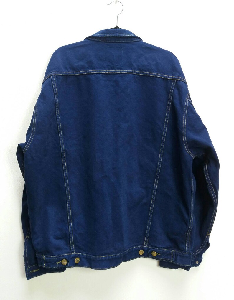 Blue Denim Jacket Vintage Blue Denim Button Up Jacket Oversize Denim Coat Vintage Jean Jacket Bright Blue Denim Jacket Oversize Vintage Blue