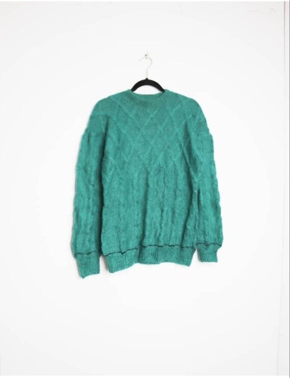 Green wool jumper hotsell