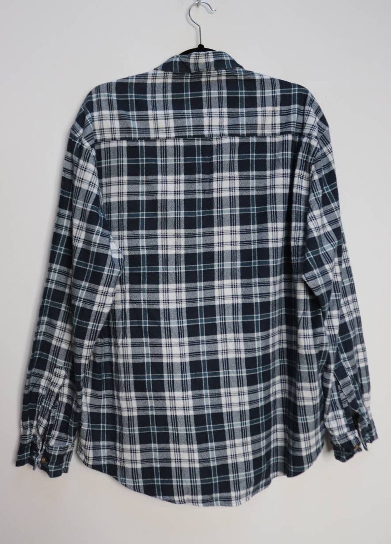 Black Plaid Flannel Shirt Vintage Plaid Shirt Black Check Flannel Shirt Plaid Button-Down Shirt Vintage Black Checkered Button Down Flannel