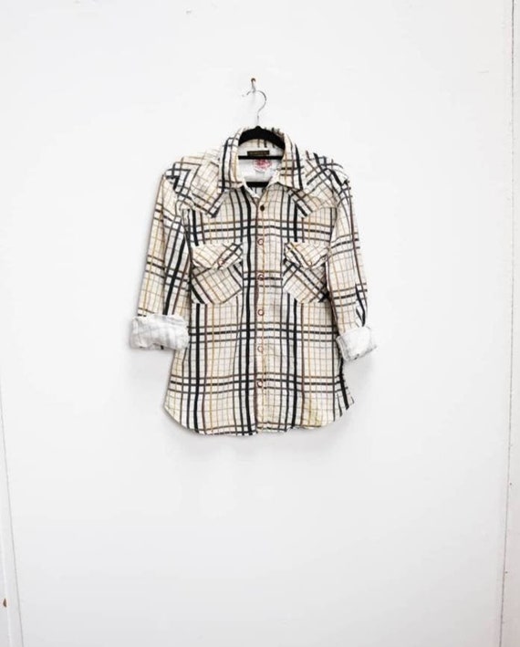 Checkered Corduroy Shirt Vintage Plaid 