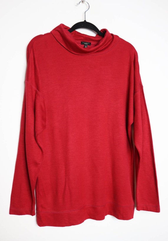 Rode coltrui Vintage coltrui Rode top Dames coltrui Grote coltrui Rode top met lange mouwen Vintage coltrui grote top Rood Etsy Nederland