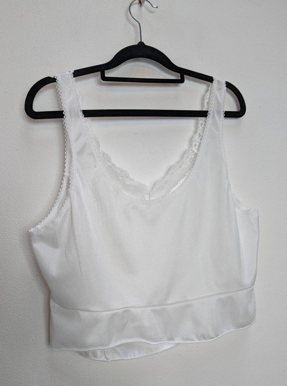 White Lace Crop Top Vintage Sheer Crop 