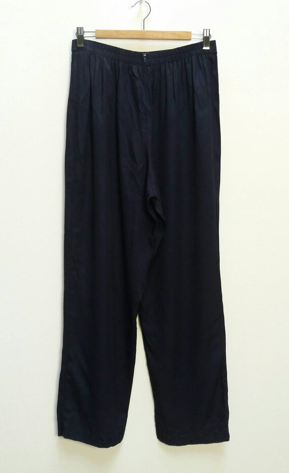 Navy Trousers Vintage Blue Trousers High Waisted … - image 3