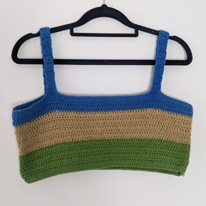 Crochet Crop Top Vintage Stripe Crop Top Crochet Top Medium Crop Top Stripe Crochet Knit Crop Top Vintage Crop Top Striped Knit Top Medium