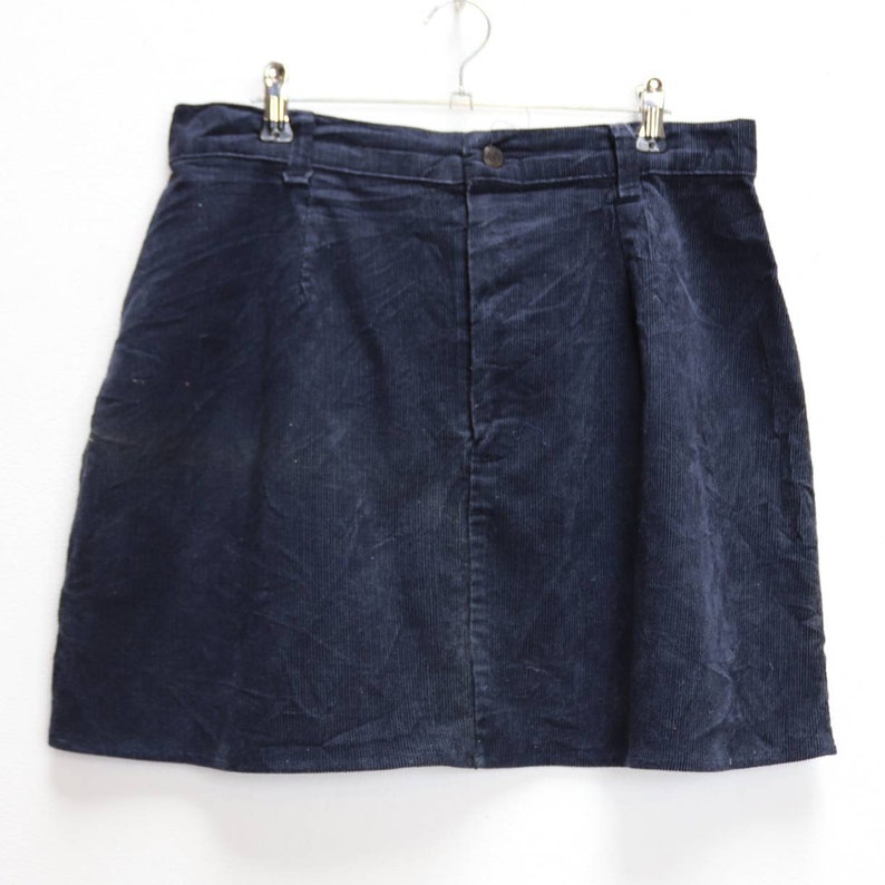 Navy Corduroy Skirt Vintage Cord Mini Skirt Blue Corduroy - Etsy