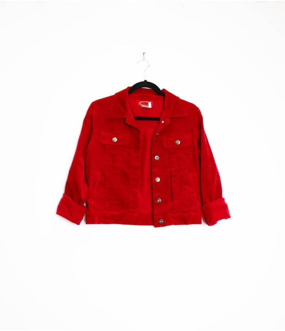Red Corduroy Jacket Vintage Cord Jacket Small Cord