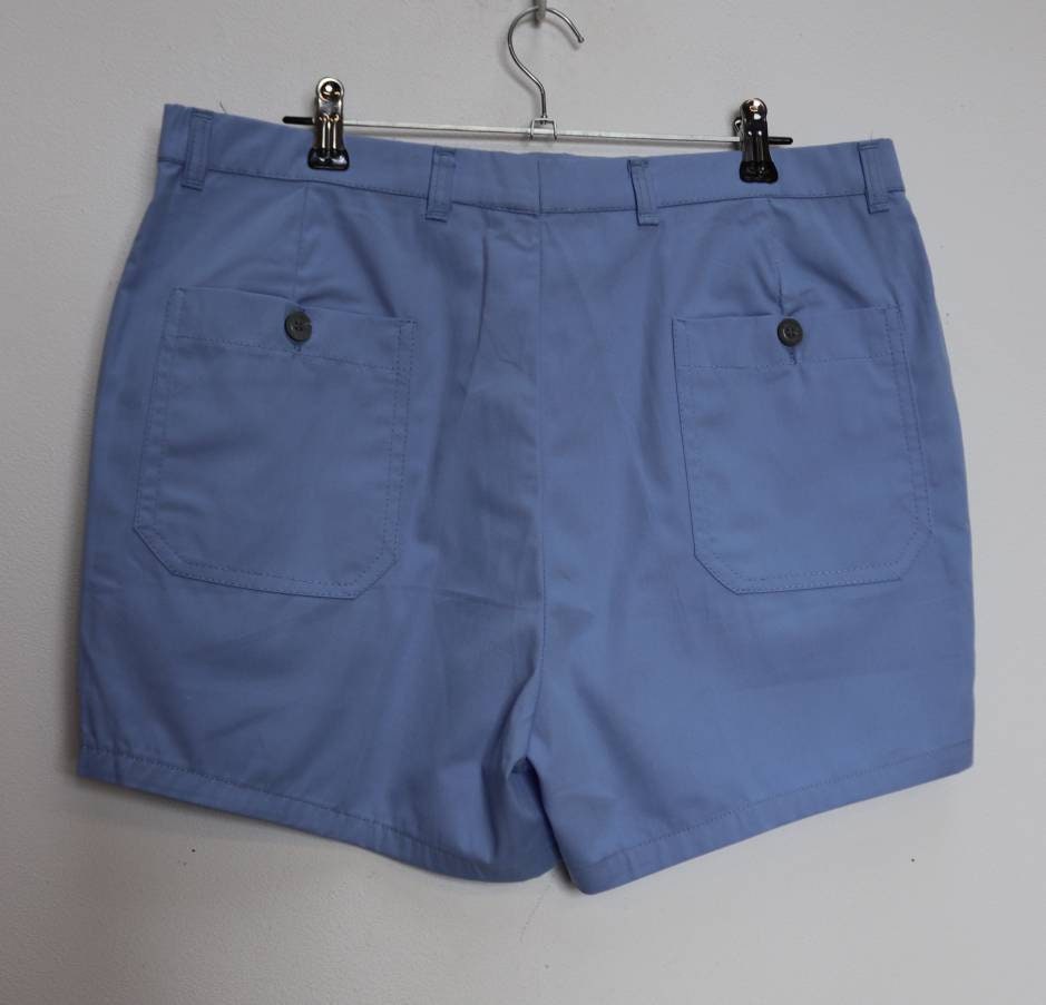 Blue Shorts Vintage Cotton Shorts Large Shorts Blue Cotton Etsy