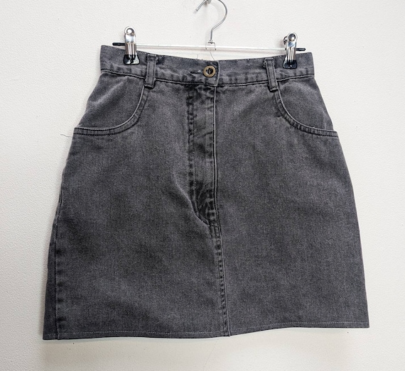 【Anyone more】Slyn Light Grey Denim Mini Skirt Light Washing Denim Mini Skirt (2color) - SHOPPERLAND | 60