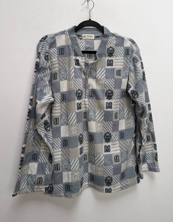 Patterned Fleece Sweatshirt Vintage Sweatshirt Gr… - image 2