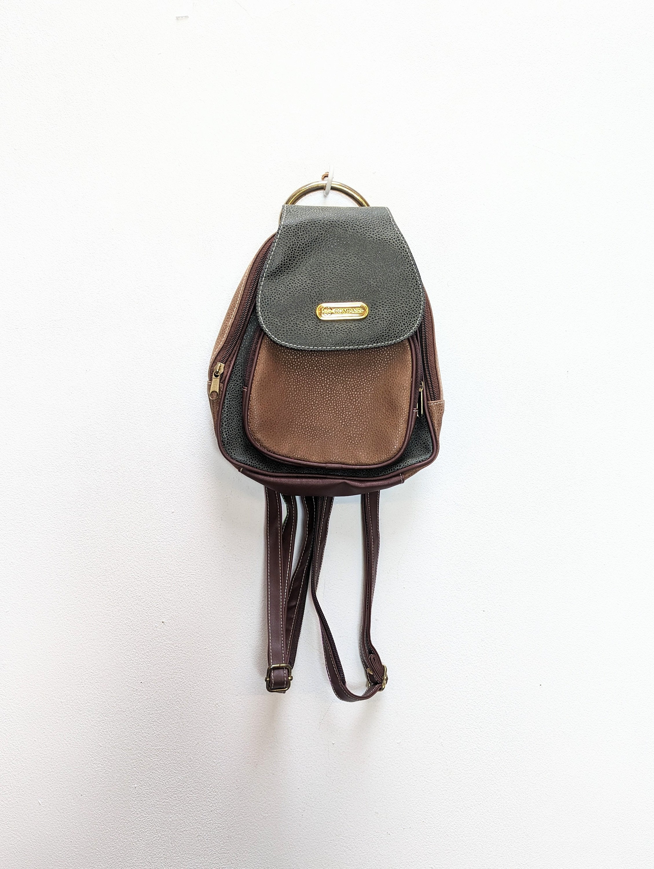 Vintage faux leather backpack hotsell