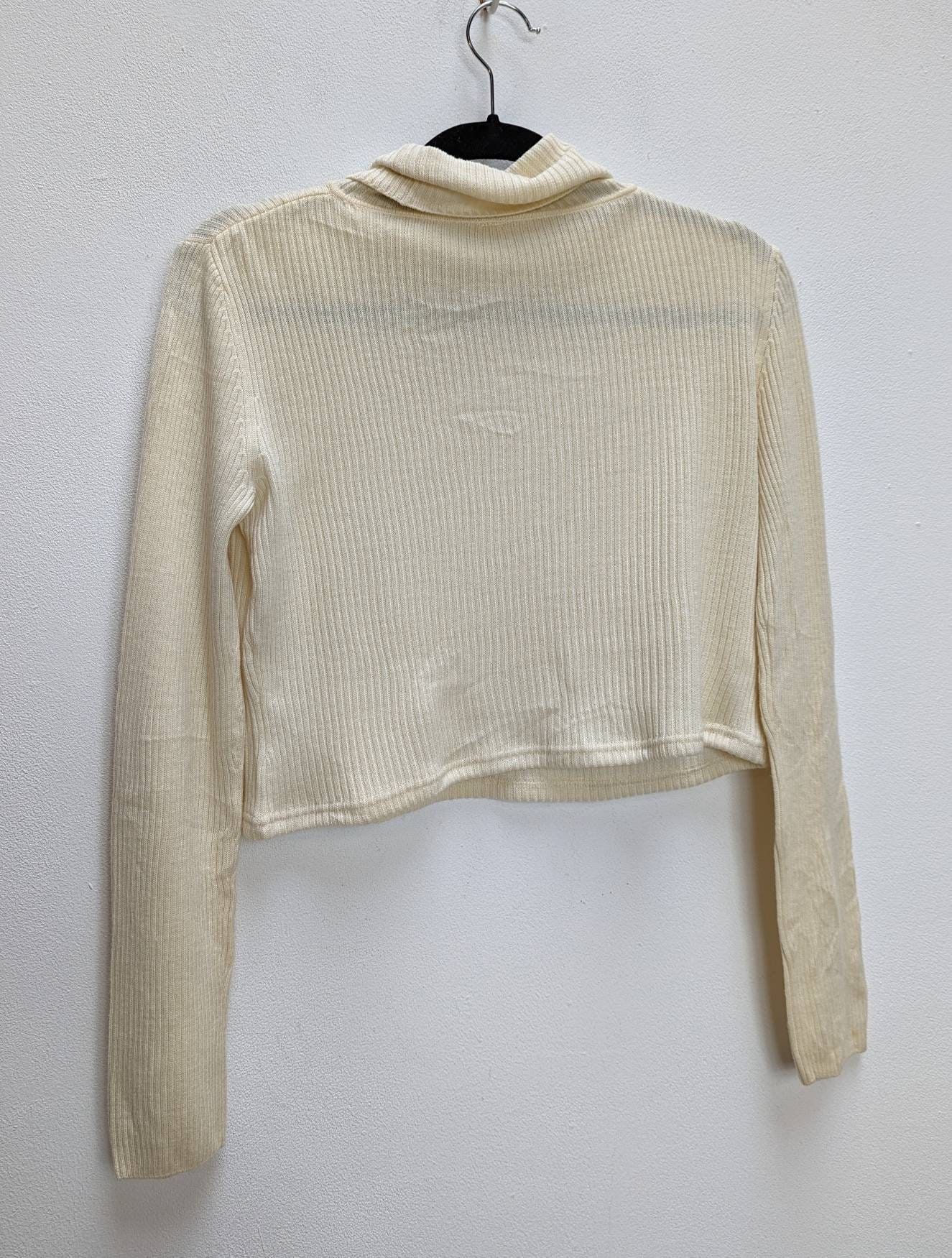 Turtleneck Crop Top Vintage Rollneck White Etsy Finland