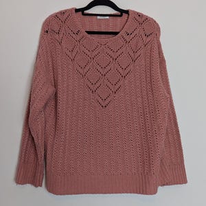 Pink Jumper Vintage Jumper Large Women's Jumper Wool Jumper Pink Sweater Knit Jumper Large Women's Sweater Vintage Wool Jumper Large Knit L