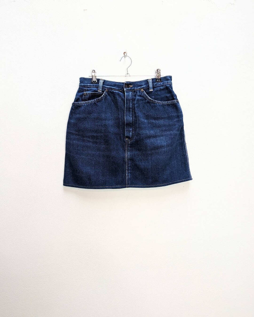 Blue Denim Mini Skirt Vintage Denim Skirt Small Mini-skirt High Waisted ...