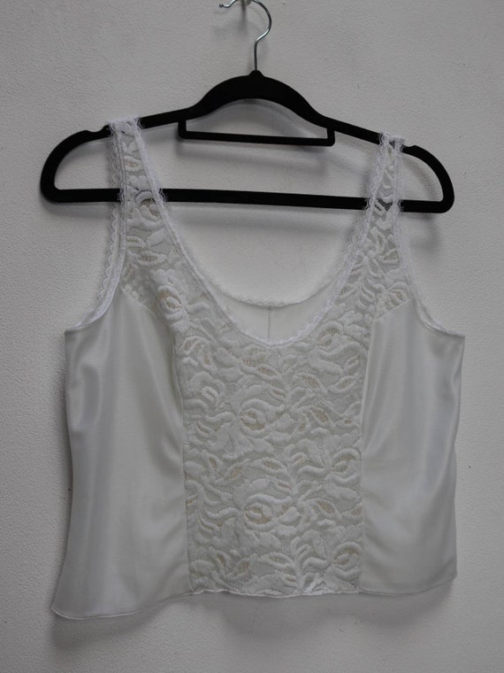 White Lace Crop Top Vintage Sheer White Cropped Cami Top Lacy White Cami  Top Vintage White Sheer Crop Top White Lace Cropped Camisole Top S -   Canada