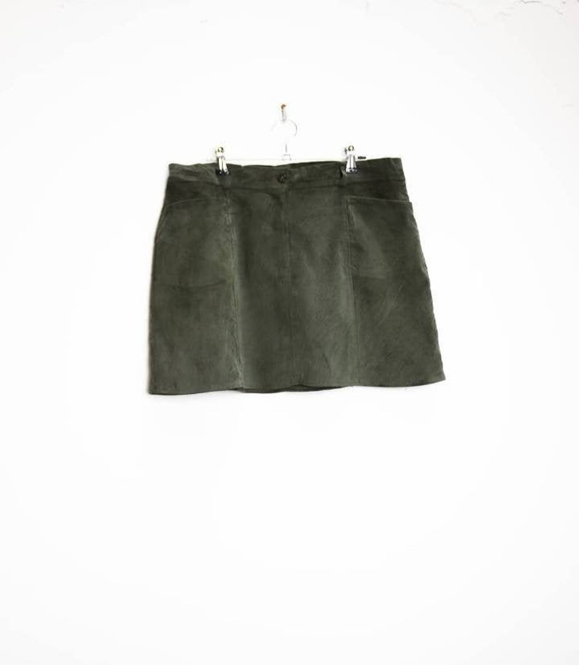Green Corduroy Mini-Skirt Vintage Green Cord Mini Skirt | Etsy