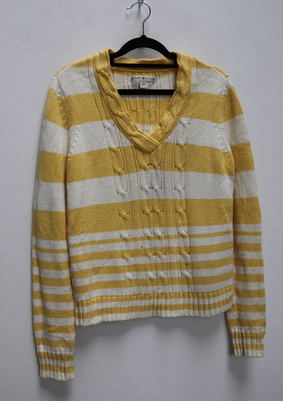 Buy Yellow Stripe Jumper Vintage Striped Sweater Tommy Hilfiger