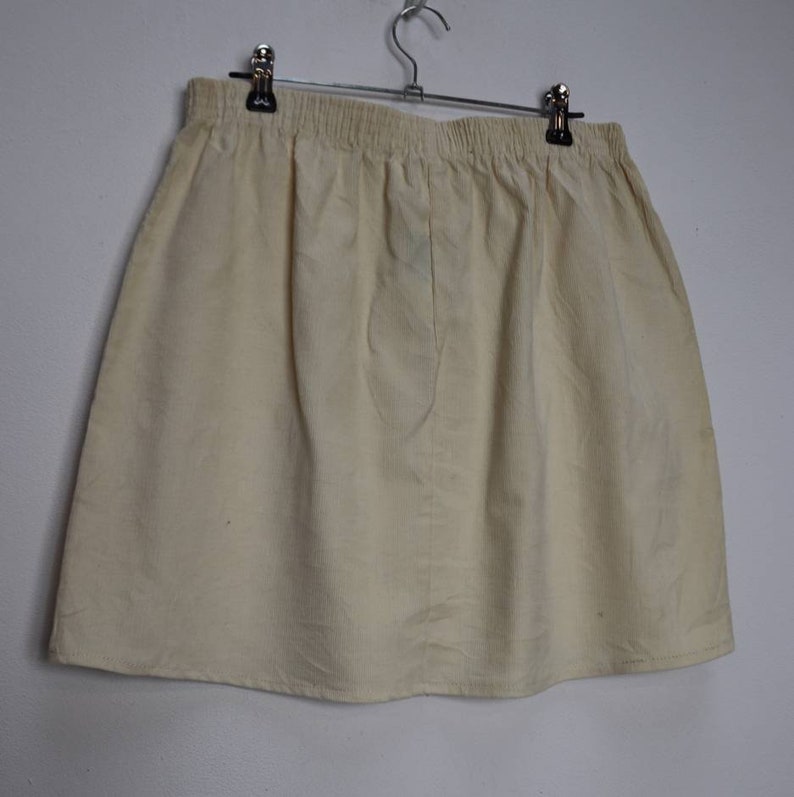 White Corduroy Mini Skirt Vintage Button Down Skirt White Cord | Etsy