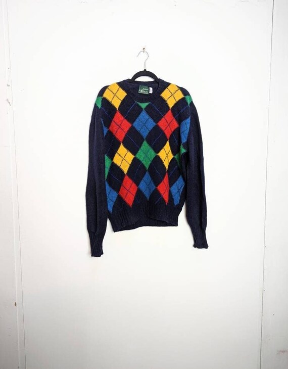 Argyle Jumper Vintage Jumper Argyle Patterned Jumper … Gem