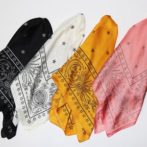 silk scarf - silk blend - paisley bandana lot - square scarves - Neckerchief/Bag Scarf/Head Scarf / Head Wrap - 15700N