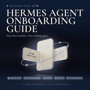 Hermes Agent Setup Guide Template, AI Agent Onboarding, 9 Module Tutorial, Self-Hosted AI, Local AI Assistant, Digital Download