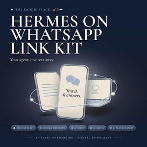Hermes Agent WhatsApp Setup Template, Message Your AI Agent from Phone, Self-Hosted AI, Mac, Digital Download