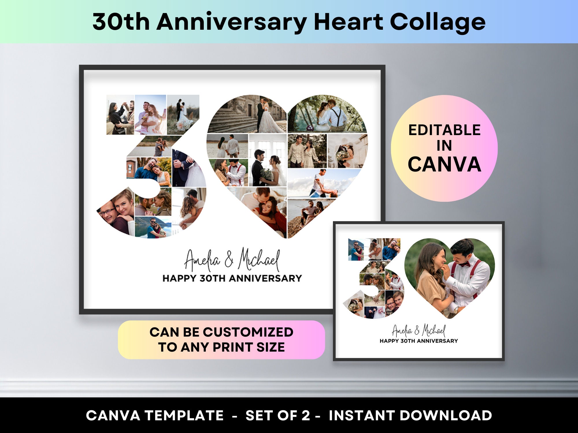 Bestmelo 30th Anniversary Card,30th Wedding Anniversary,30