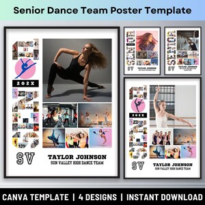Dance Team Senior Night Gift Contemporary Dance Senior Poster Modern Dance Personalized Photo Gift Dancer Picture Collage Canva Template