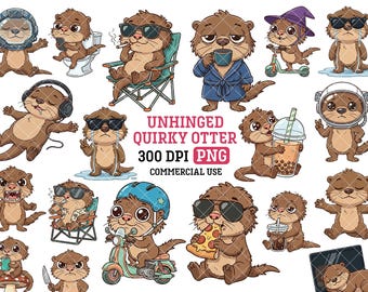 Rolig utter Png Vilda djur Clipart Unhinged Meme Sublimering Bildpaket Sarkastisk Digital Klistermärke