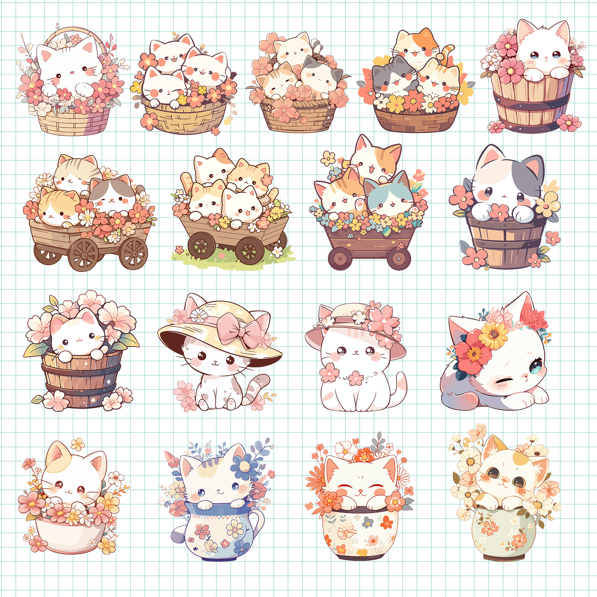 Cartoon Leuke Kawaii Kat Briefpapier Set - Canvas Telescopische Pouch Bag, 6 Kleurrijke Katten Ontwerp, 0.38 mm Zwarte Gel Inkt Pennen, 240 Notes Pagina Vlaggen Index Tabs, Zwart, 247 Stuks