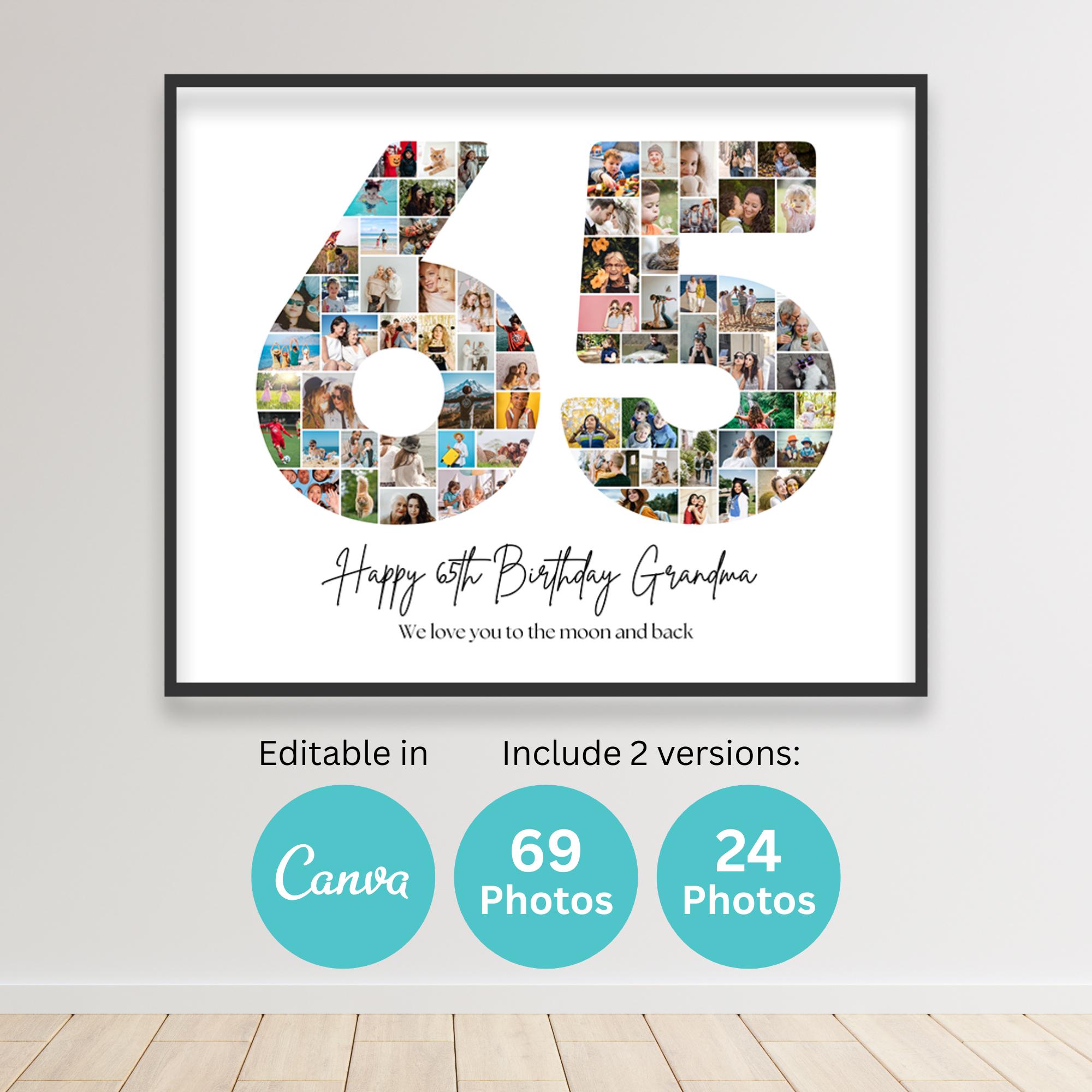 Fondo Decorativo Para 65 Cumpleaños De Mujer - Cartel Vinilo 120x80 Cm Reutilizable Para Fiestas, Fotos Y Mesas