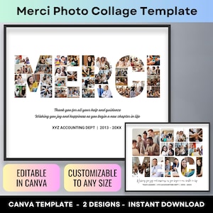 Modèle d'affiche pour collage photo personnalisé, cadeau de remerciement personnalisé du patron, chef d'équipe à la retraite, cadeau d'adieu
