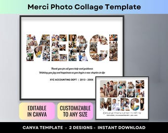 Merci Foto-Collage Personalisierte Danke-Geschenk-Boss-Ruhestand-Party-Manager-Anerkennung im Ruhestand