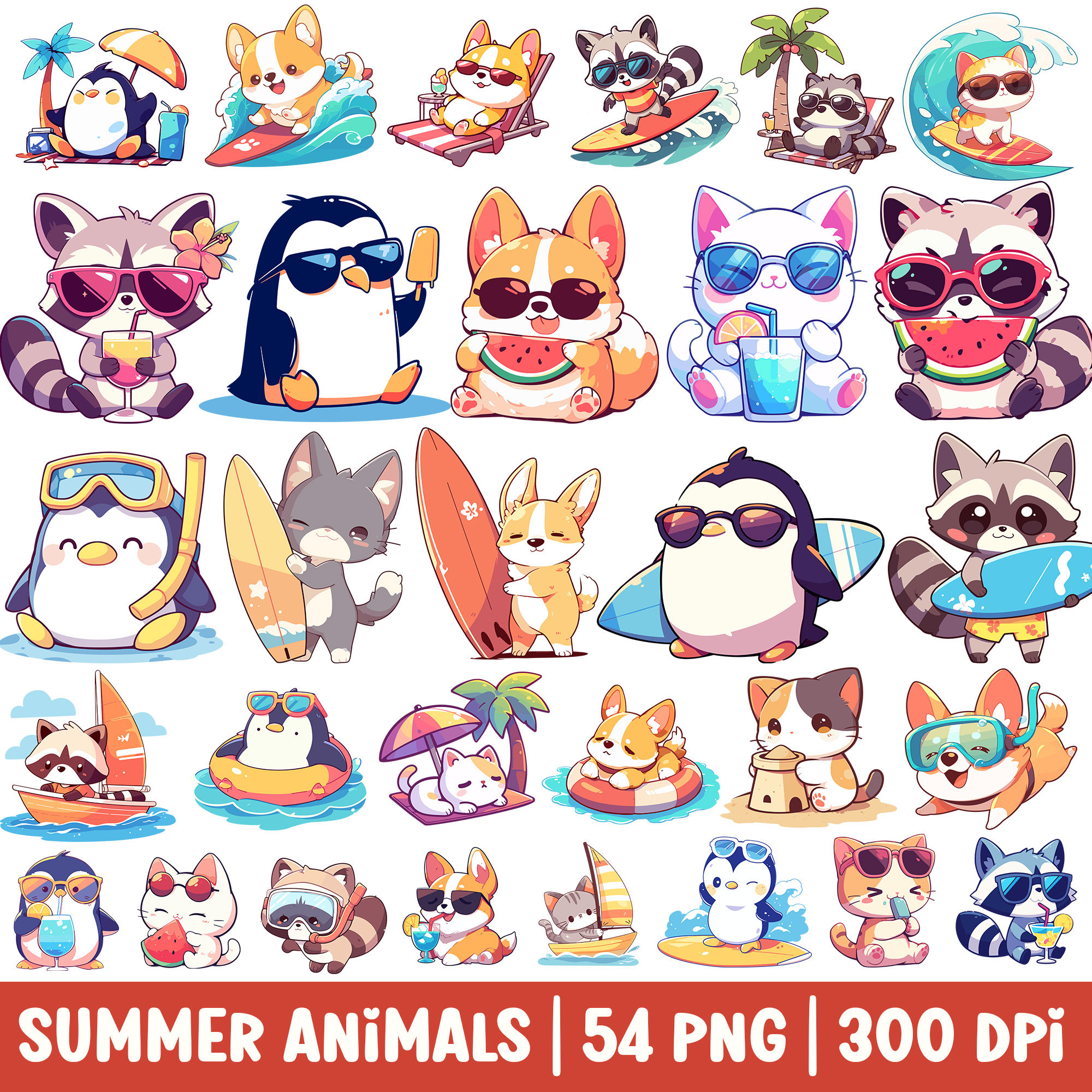 Amaxiu Lot de 50 autocollant chat kawaii, mignons de chats de dessin animé kawaii amusants autocollants esthétiques animaux kawaii autocollants imperméables en vinyle sticker pour scrapbooking